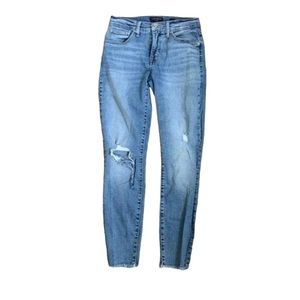 Lucky Brand Women’s Medium Wash Ava Mid Rise Jeans Ankle Cropped Raw Hem 10/30